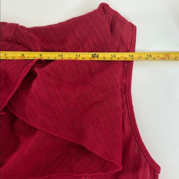 Inizio by portollc red linen blend midi sleeveless dress w cowl neck and pockets - Picture 15 of 16